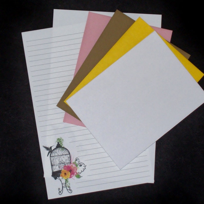 social stationery Decorative Floor Birdcage letter writing set 30 pieces hand written letters lined or unlined personal correspondence