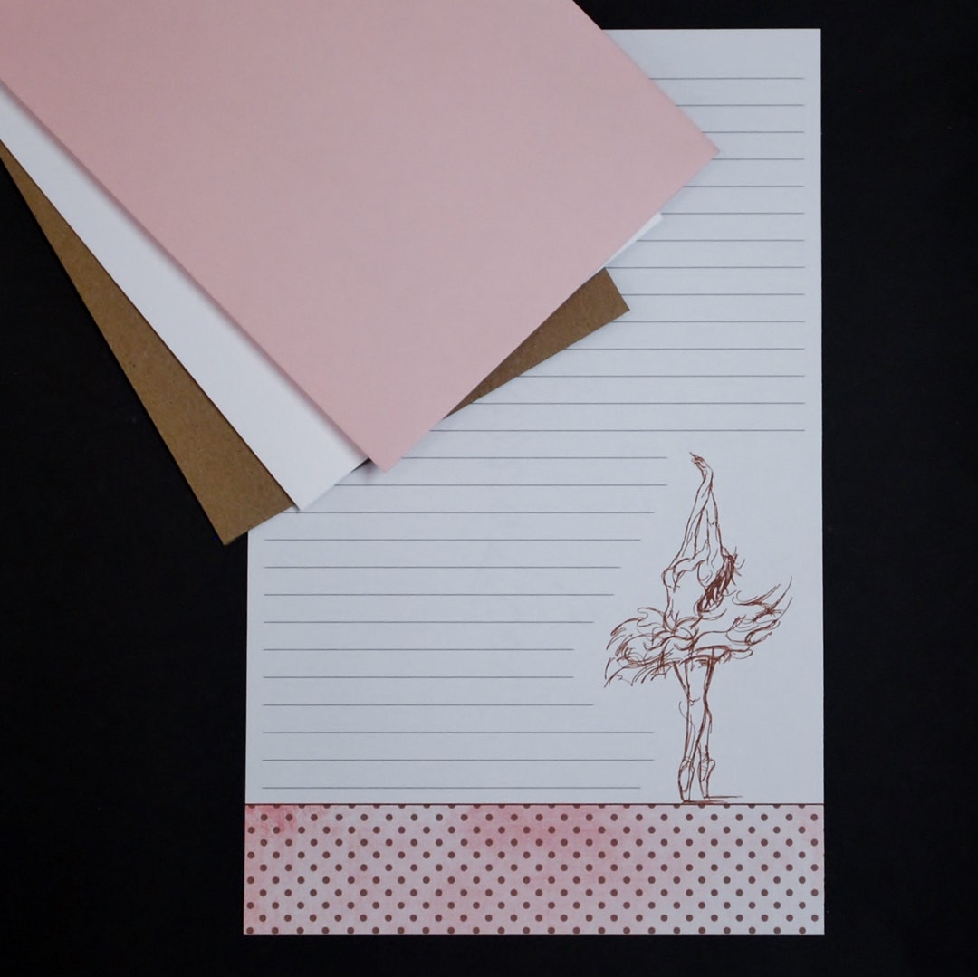 Shabby Ballerina, Stationery Set, 5.5 X 8.5, Writing Set, Handwritten ...