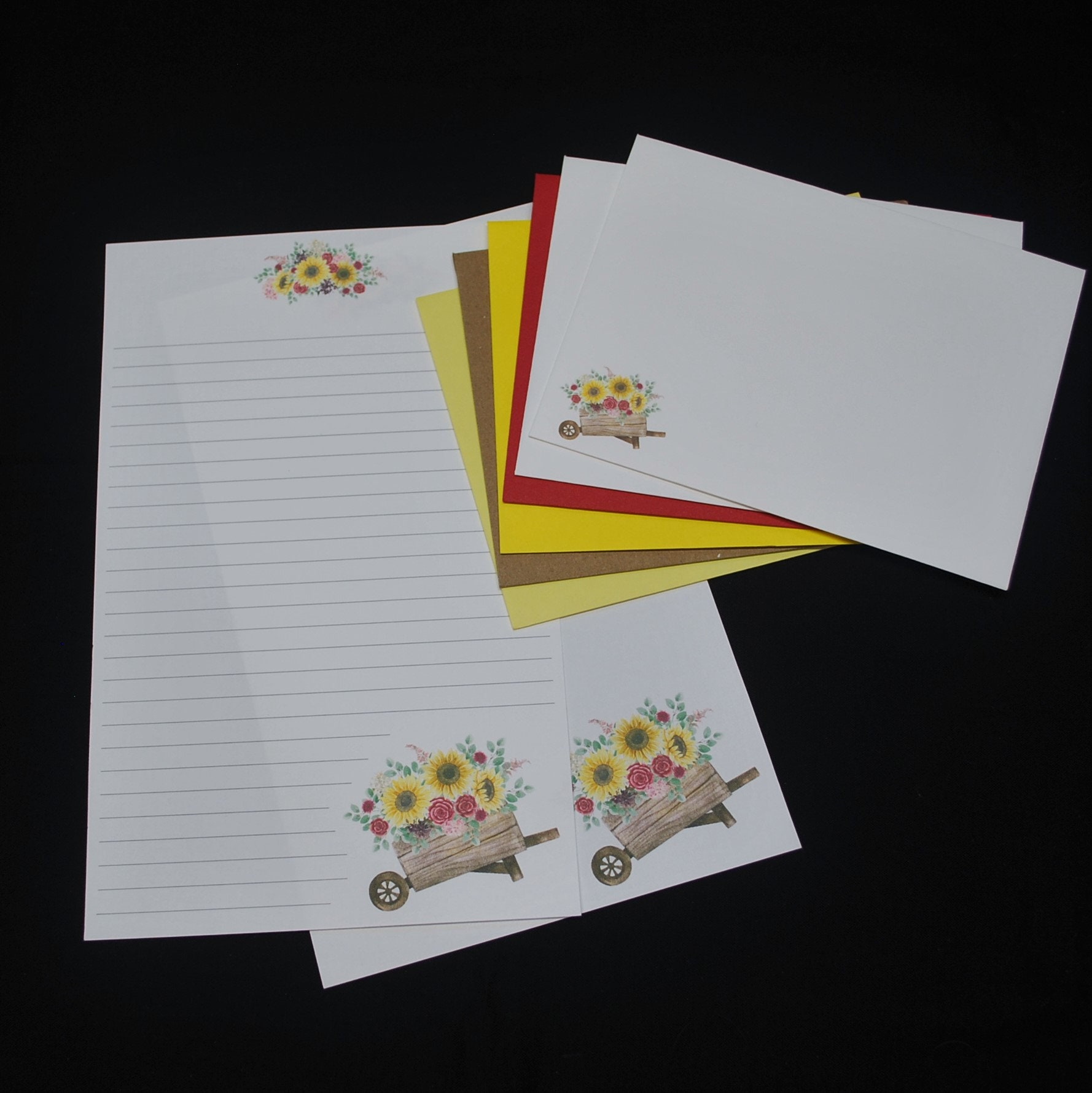 Penpal Writing Paper Set Floral Stationery Set Sunflower Letter Set Stationery Gift Set Botanical Writing Set with Envelopes