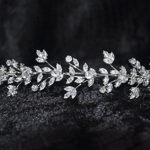 Classic Leaf Luxury Bridal Hair Accessory Headband for Wedding | Crystal Swarovski Bridal Headpiece