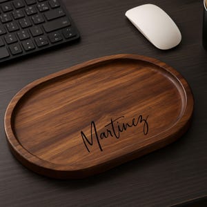 CUSTOM WOOD TRAY – Decorative Catch All Tray for Keys, Wallet & Watch 7th Anniversary Gift Father's Day Gift or Entryway Decor