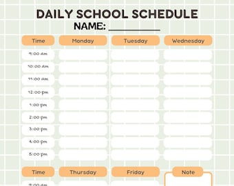 Home School Schedule Template Editable Homeschool Planner Weekly