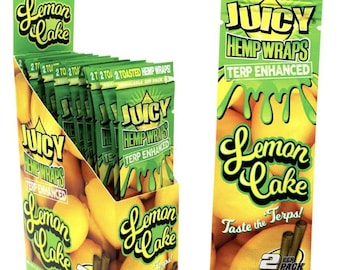 Juicy Brand - LEMON CAKE TERPS Genuine Herbal Wraps Full Box 25 Packs/2 Each