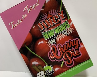 Juicy Brand - CHERRY PIE TERPS Genuine Herbal Wraps Full Box 25 Packs/2 each