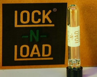 Lock n Load Glass Chillum Pipe w/Cap 9mm 3"