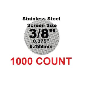 1,000 plus Count 3/8&quot; Stainless Steel Pipe Screens - PipescreenZ Brand - Highest Quality - Lowest Pricing