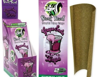 Skunk Brand- GRAPE SODA TERPS Genuine Herbal Wraps Full Box 25 Packs/2 Each