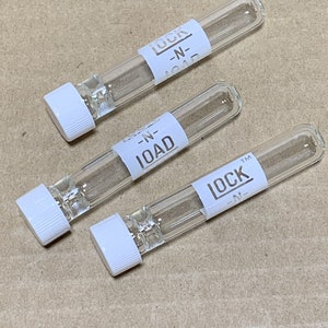 THREE x &#39;Lock N Load&#39; &quot;WHITE CAPS&quot; Glass Chillum Pipes w/Cap 9mm x 3&quot;