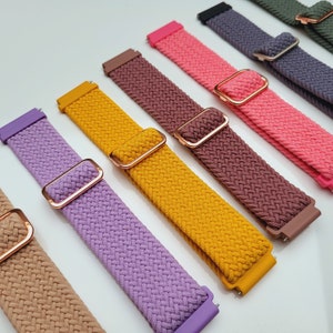 Verstellbares geflochtenes Nylon Solo Loop Armband für Samsung Galaxy Uhr 4/5/6/5 Pro/6 Classic/Gear S3/Active 2; Huawei GT 2e 3 4