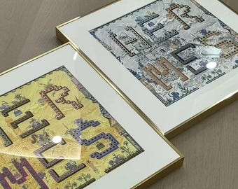 Frame for scarfs colour gold (45cm) I Scarf Frame | Frame for Scarf | Vintage Scarf | Silk Scarf Frame I Frame Kit