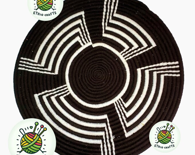 Habesha hand-made grass plate home decor, Sendedo Sfyat, Grass plate