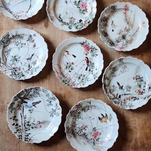 10 assiettes à dessert vintage japonaises