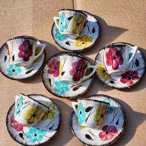 Vintage floral ceramic coffee set