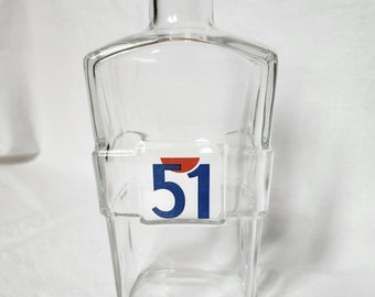 PASTIS 51 reclamewaterkaraf in glas. Franse wijnoogst 1960