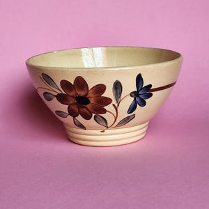 Lot De 3 Petits Bols Anciens En Porcelaine Française – Motif Fleuri – 1960