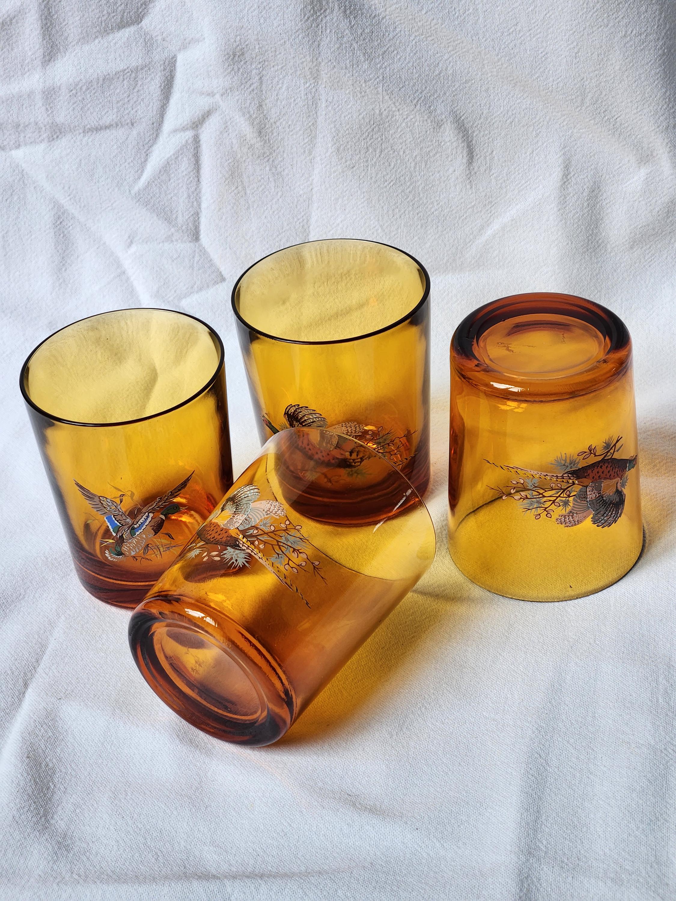 Lot De 2 Verres à Whisky/cocktail En Cristal Ambré - Style Space Age 60's/70's