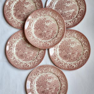6 Vintage Eit England Ironstone Dessert Plates