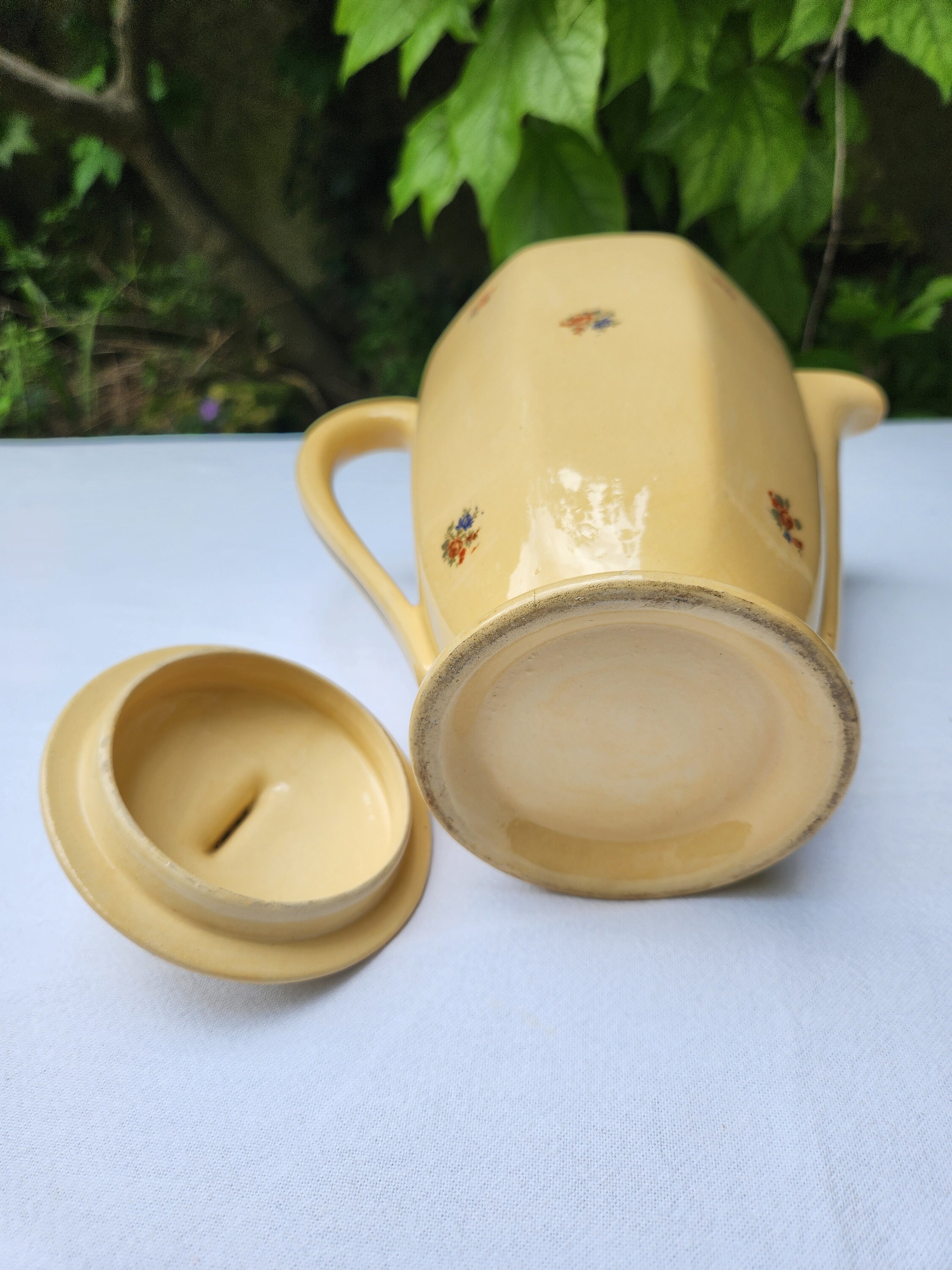 Cafetière-théière Ancienne Badonviller En Faïence Blanche - Occasion