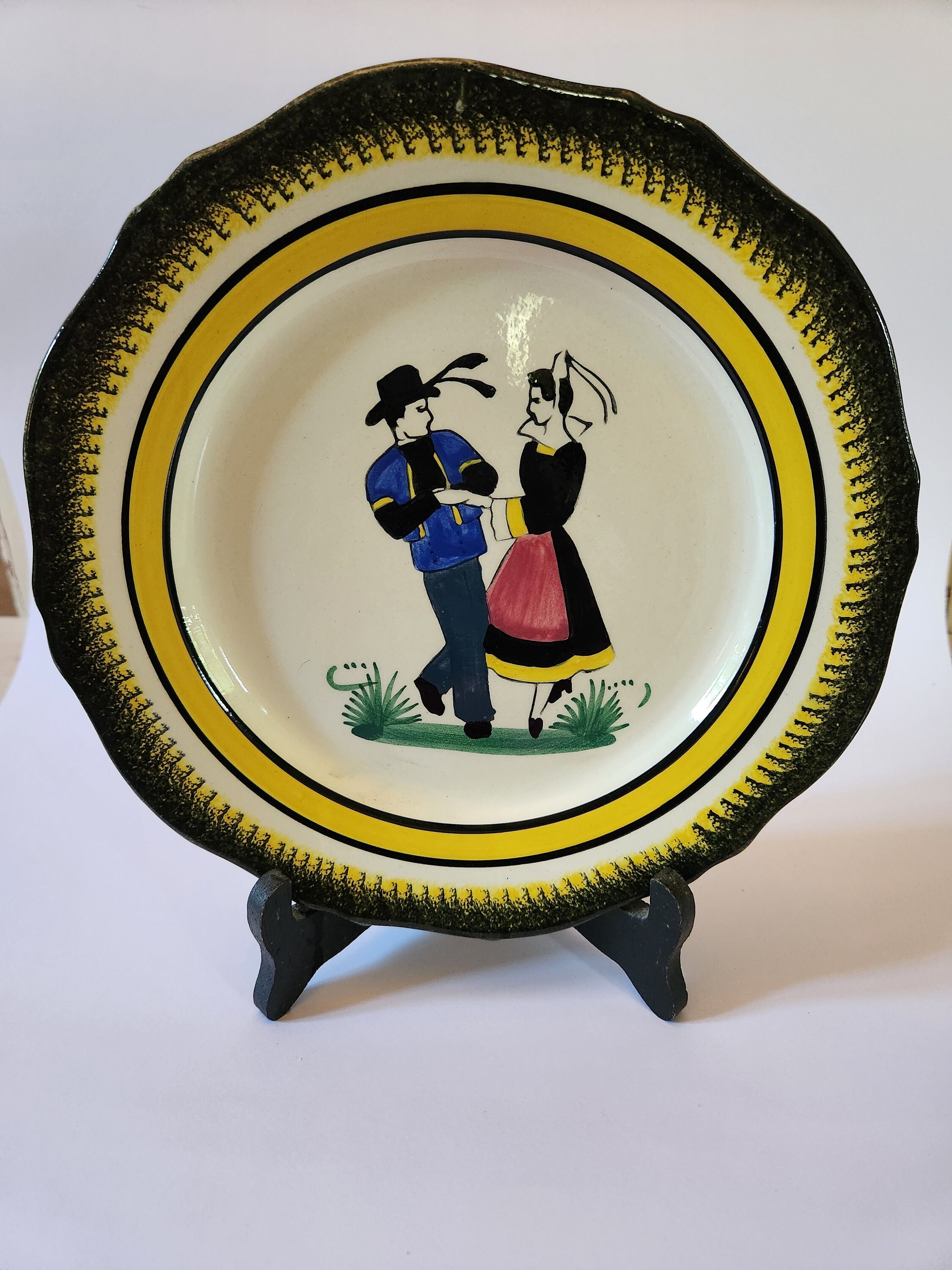 ASSIETTES MURALE BRETON en faïence Henriot Quimper EUR 8,00 - PicClick FR