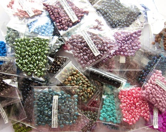 CZECH SUPER DUO Glass Beads - in 44 Colors - 8.50 Grams per Color - 391.5 Grams Total