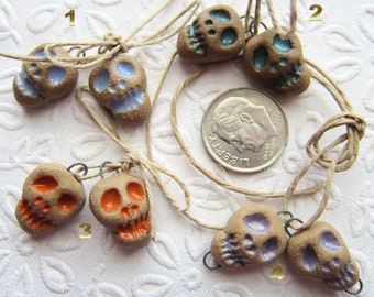 GAEA Porcelain Clay - CINCO de MAYO Skull Earring Set - Pick from 4 Different Colors