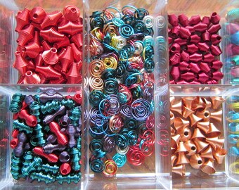 WIRE BEAD ASSORTMENT - Variety of 9 Shapes & Colors