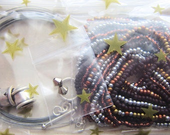 Bead Monkey  -  ECHO Seed Bead BRACELET Kit - Copper-Silver-Black