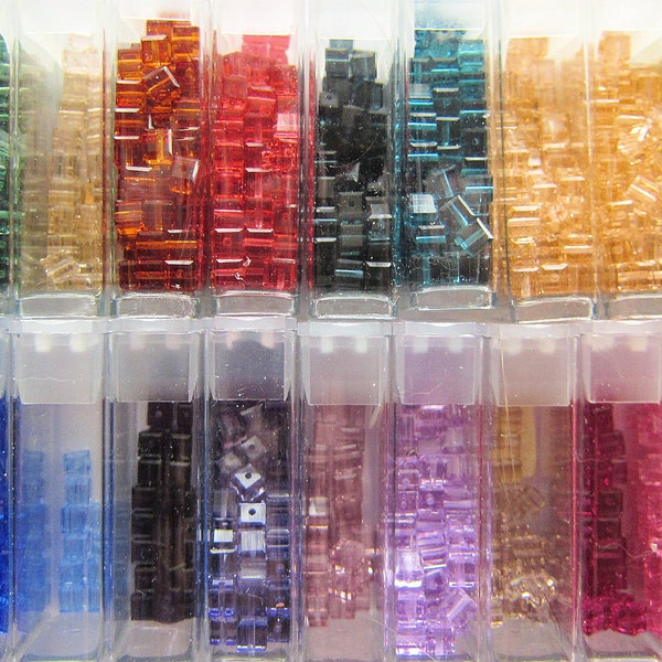 4mm Genuine SWAROVSKI  CUBES - 20+ Colors - Limited Stock per Color - 0.25 Each - Must Buy All Beads per Color