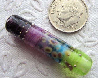 Bastet's Beads Handmade LAMPWORK TUBE FOCAL Bead - 40mm x 10mm