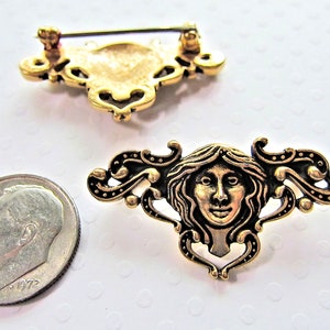 1 Vintage BROOCH in ART NOUVEAU Style - Gold or Silver