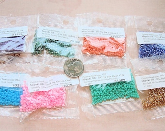8 Colors MIYUKI 11/0 SEED BEADS - From Potomac Beads in Original  1.5" Plastic Bags