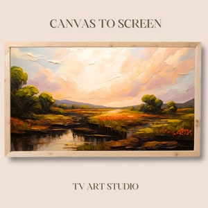 Peaceful River at Sunset Landscape Digital Download for Samsung Frame TV - 4K Wallpaper