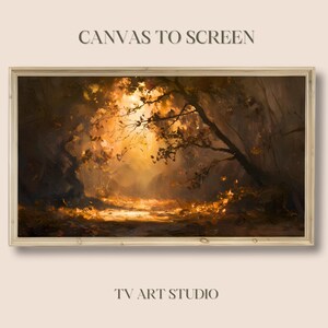 Dark Autumn Forrest Hallow Tv Art - Fall Digital Art for Frame Tv - High Quality Digital Download JPG - 4K Tv Wallpaper - Screen Saver
