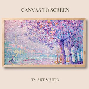 Cadre pour téléviseur avec cadre - paysage apaisant composé d'eau et d'arbres - décoration moderne - oeuvre d'art pour téléviseur pour Samsung Frame TV - fond d'écran TV 4K - téléchargement numérique