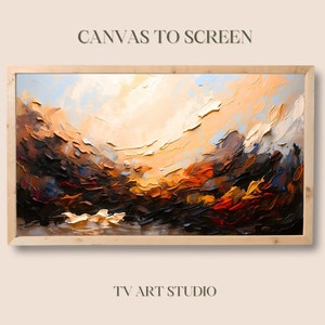 Frame TV Art - Abstract Landscape in Earthy Tones - Textured Oil Painting - Tv art for Samsung Frame TV - 4K TV Wallpaper - Digital Download