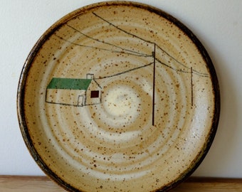 Wood Fired Plate with House Decoration