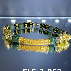 Zabel 18k Gold tube barrel baifu pixiu piyao bracelet lucky charm