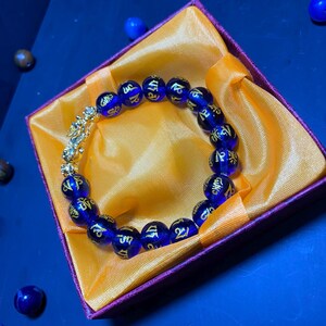 Lucky 18k Gold Medium Pixiu Piyao 2 Money ball Blue Onyx gold mantra