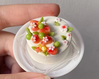 Miniature Strawberry Jelly Cake,Miniature Cake,Miniature Clay cake,Handmadecake,Miniature Food Toys, Miniature Dollhouses,Handmade Clay