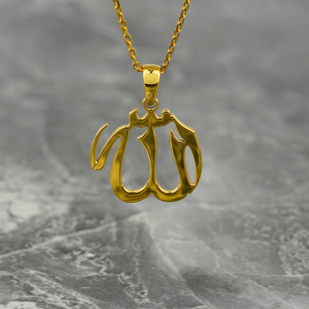 Tiny Allah Necklace Silver Islamic Jewelry Arabic Pendant Muslim Women ...