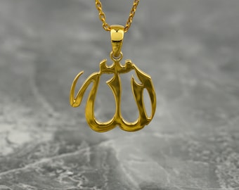 Tiny Allah Necklace Silver Islamic Jewelry Arabic Pendant Muslim Women Gift Eid Mubarak