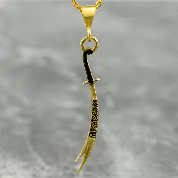 Zulfiqar Sword Necklace Silver Imam Ali Sword Pendant