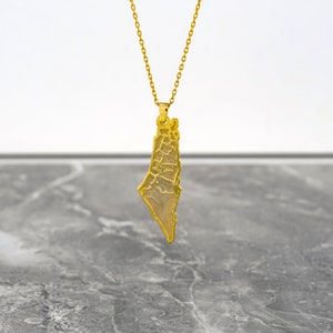 Collier Palestine Pendentif musulman Carte palestinienne Bijoux islamiques en argent Cadeau pour femme Palestine libre Gaza