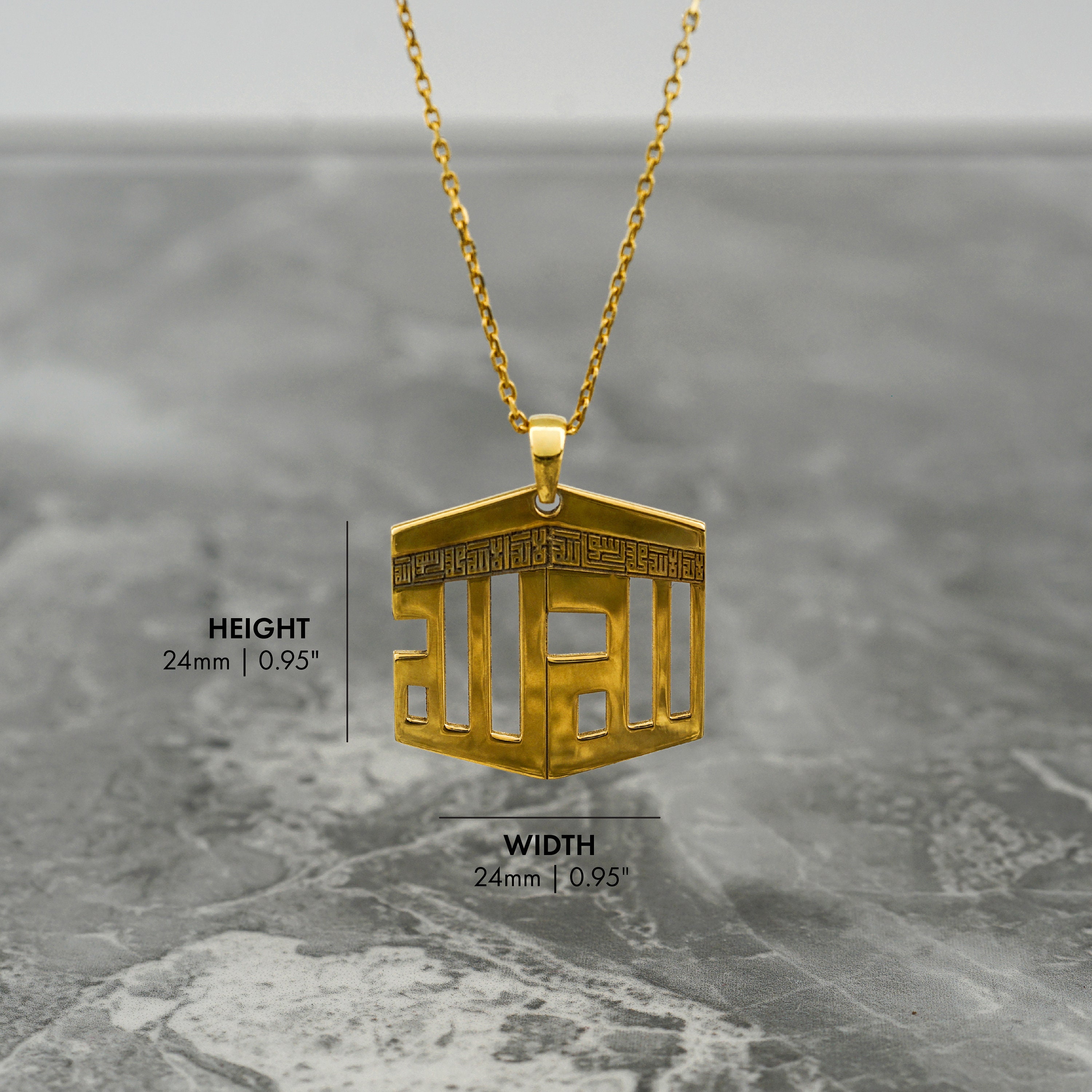Kaaba Necklace Silver Islamic Jewelry Muslim Pendant Gift