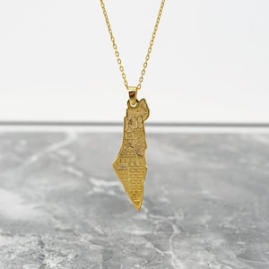 Palestina kaart ketting zilver islamitische sieraden gratis Palestina hanger moslim cadeau voor vrouwen Eid Mubarak