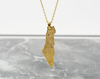 Palestine Map Necklace Silver Islamic Jewelry Free Palestine Pendant Muslim Gift for Women Eid Mubarak