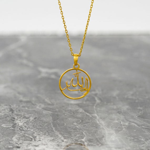 Collana Donna Con Ciondolo Allah In Cristallo - Gioiello Moda Oro E Argento