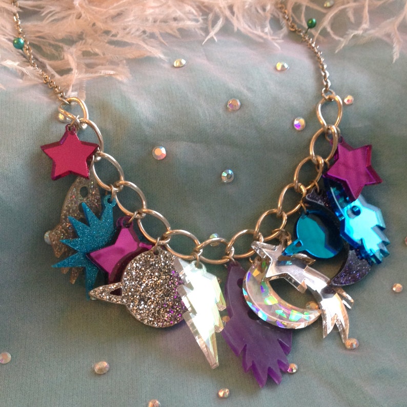 Galaxy Charm Necklace Etsy