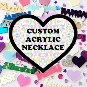 Single Layer Custom Laser Cut Acrylic Necklace MADE TO ORDER