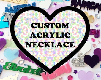 Single Layer Custom Laser Cut Acrylic Necklace MADE TO ORDER